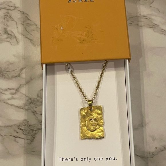 Zara Jewelry - 𝅺Zara Initial G Stamp Necklace NIB